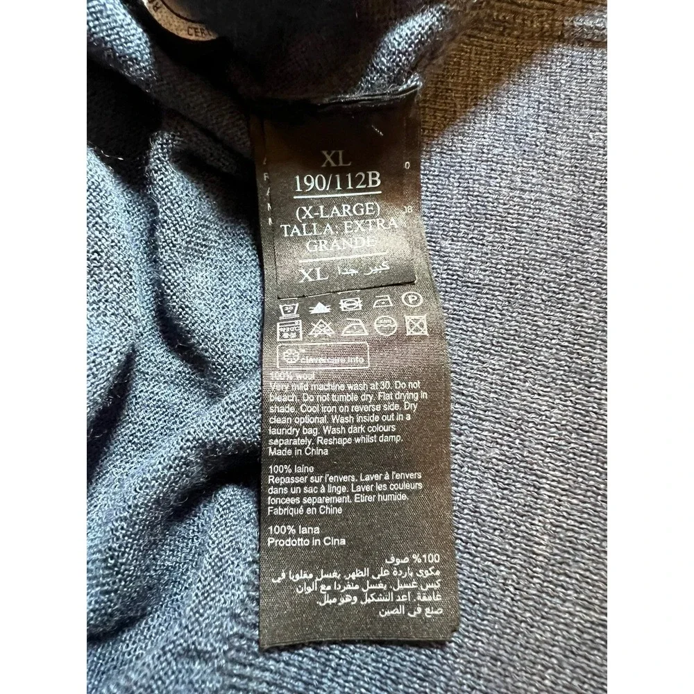 All saints New Sweater Adult Sz XLMerino Wool Blue Crew‎ Neck Long Sleeve Logo